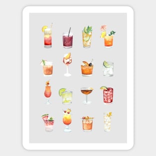 Classic Watercolor Cocktails Drinks Sticker